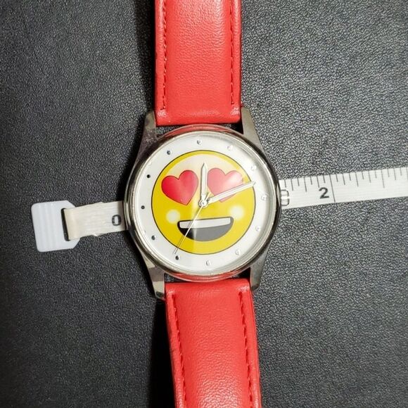 Red and yellow happy face emoji watch main image 5